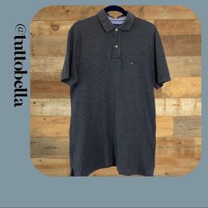 Tommy Hilfiger Grey Short Sleeved Polo Size Medium